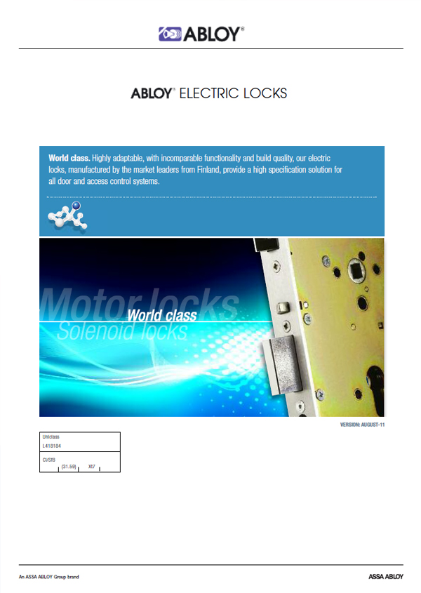 Abloy Electric Locks Brochure