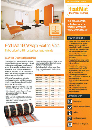 160W sqm Heating Mat Brochure