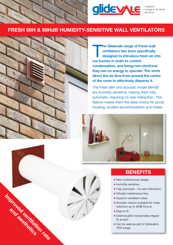 Fresh Humidity Sensitive Wall Ventilators Brochure